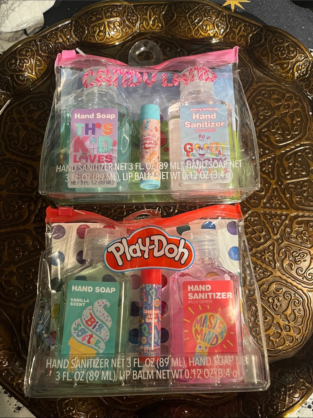 Hand sanitizer, soap, lip balm